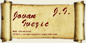 Jovan Ivezić vizit kartica